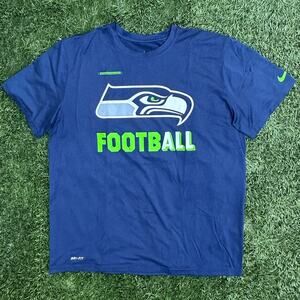 Nike Dri-Fit NFL On Field Apparel Seattle Seahawks Crew Neck Classic T Shirt XL